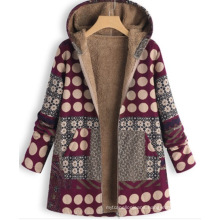 Hoody Winter Parka Women Jacket with Fleece Lining
